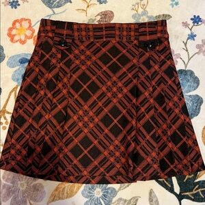 Orange and Black Plaid Skirt